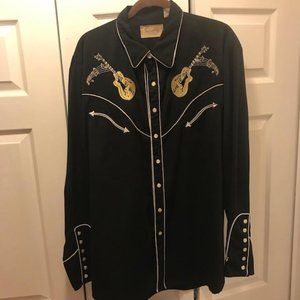 Scully Guitars and Cadillacs Vintage Western Shirt XL